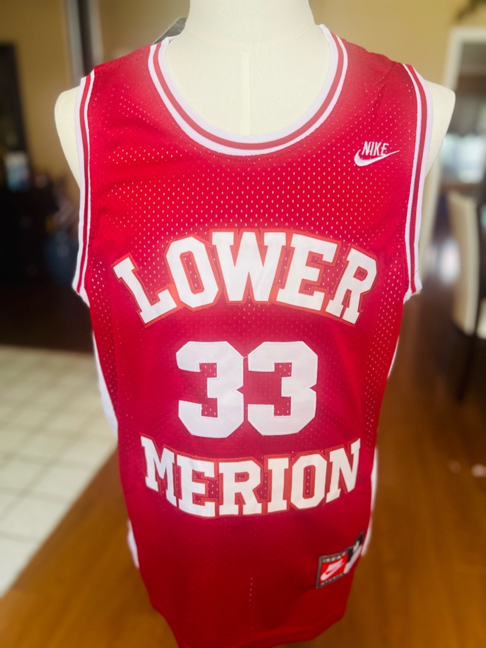 Kobe Nike Red and White 'Lower Merion' Basketball Jersey #33 NWT